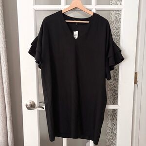 BANANA REPUBLIC Ruffle Sleeve Shift Dress Sz 12 Petite NWT